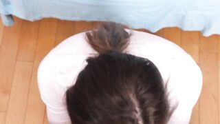 Naughty teen Avery Moon sucks my cock deep to avoid punishment in POV