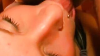 Sexy girl's shaved cunt banged
