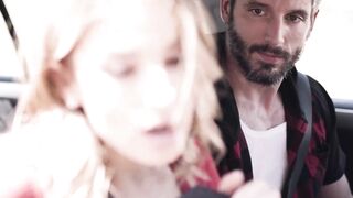 Stranded blonde MILF hitchhikes and fucks big dick stud outdoors