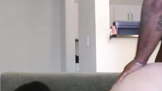Slut with pigtails suck cock and takes hard BBC pounding