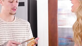 Blonde Addison Vodkas body full of cum from stepbrothers balls