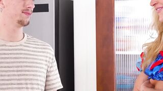 Blonde Addison Vodkas body full of cum from stepbrothers balls