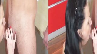 Slender slut takes it in ass