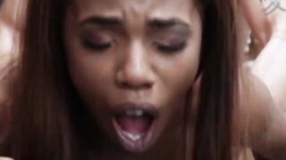 Ebony Sarah Banks wraps her lips around Marcus London's dick