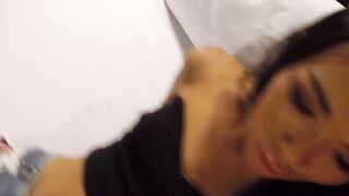 Tiny Asian shemale enjoyed rough anal  sex with big dick white tourist