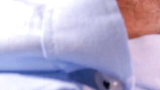 Hung DILFs penis stroked by April Paisleys horny hands and feet