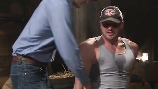Farmboy Josh Peters tormented by Christian Wilde for jerking off on the job