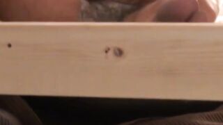 Mathieu Lafittes asshole turned red after his roommate David Esten drills him