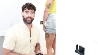 Stepdads third throbbing hand fits itself into Chloe Temples narrow pussy