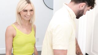 Stepdads third throbbing hand fits itself into Chloe Temples narrow pussy