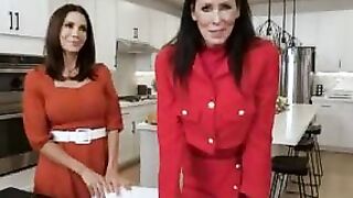 Stepmom and stepaunt sharing my cum
