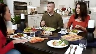 Stepmom and stepaunt sharing my cum