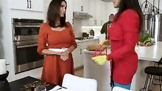 Stepmom and stepaunt sharing my cum