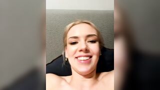 Hot blonde slut get load of cum on pussy after hard pounding