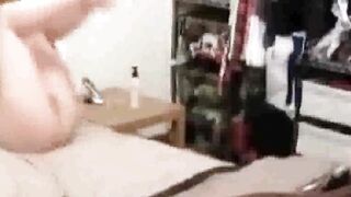 Spying on Stepmom’s solo with handle of hairbrush