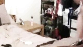 Spying on Stepmom’s solo with handle of hairbrush