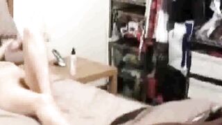 Spying on Stepmom’s solo with handle of hairbrush