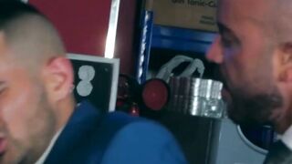 Mature hottie Robbie Rojo target locks Bruno Maxs holes with his raging dick