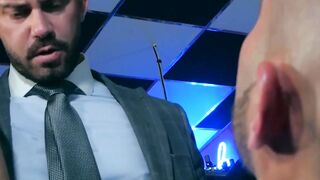 Mature hottie Robbie Rojo target locks Bruno Maxs holes with his raging dick