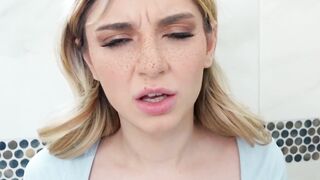 Tiny babe Demi Hawks  trying out stepbros huge cock and hot cum