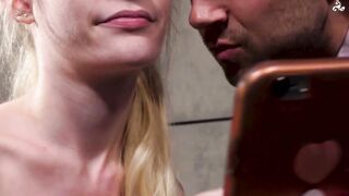 Stepdad deeply throat fucks Emma Starletto while she continues texting