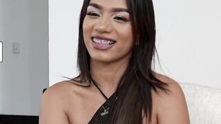 Big ass Latina girl Cherry Bomb pounded ass on dick at the fake casting