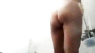 My showering stepsister (22yo, tan lines), voyeur
