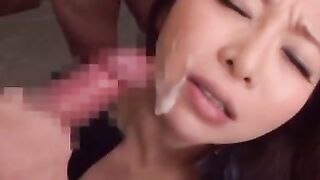 Group sex ends with bukkake