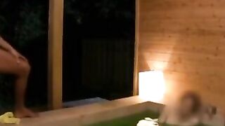 Hot schoolgirl fucks outdoors
