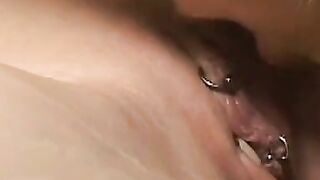 Cutie's pierced cunt drilled