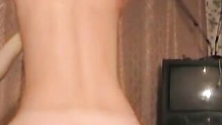 Slender slut sucks big dick