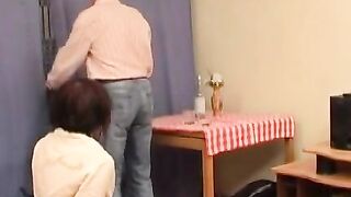 Slim teen licked by grandpa
