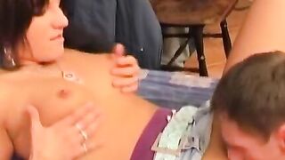 Slim teen licked by grandpa