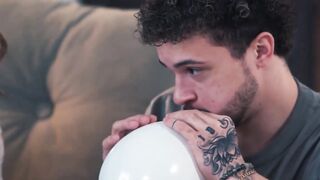 Aroused dude teams up with his friend to dominate his busty stepmom Pristine Edge