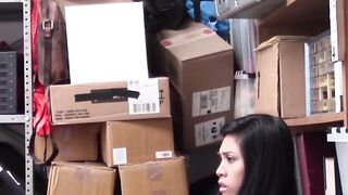 Ember Snow stripped and nailed for stealing