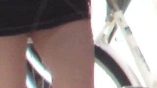 Secret cam films of cute girls urinating in public restroom