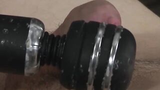 Roped down twink cock disciplined with electric toys