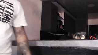 Curvy trans girl receives blowjob and strokes