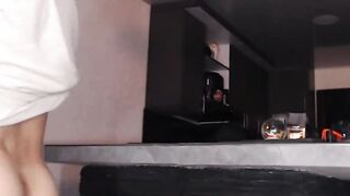 Curvy trans girl receives blowjob and strokes