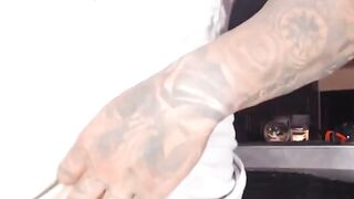 Curvy trans girl receives blowjob and strokes
