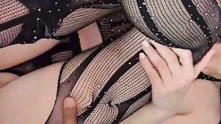 Hot white doll in black lingerie bangs her stepbrother - XXX!