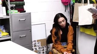 Mall cop eats out and fucks busty Latina teen suspects juicy pussy