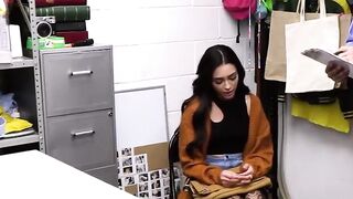 Mall cop eats out and fucks busty Latina teen suspects juicy pussy