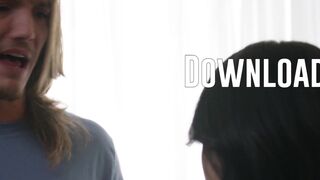 Asian teen stepsister caught perv stepbro peeping on MILF stepmom