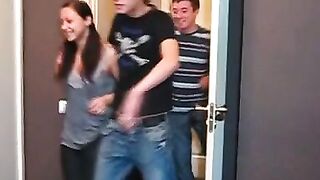 Two dudes nail two sexy sluts