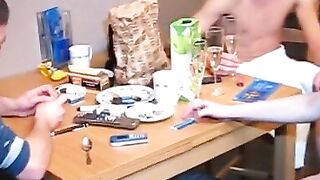 Two dudes nail two sexy sluts
