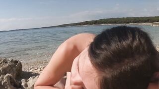 POV Beach Vacation Blowjob and Wet, Sticky Creampie Fuck With Mila Perez