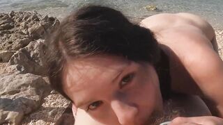 POV Beach Vacation Blowjob and Wet, Sticky Creampie Fuck With Mila Perez