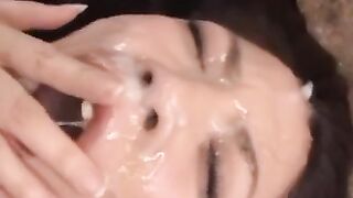 Asian bukkake in rough scenes 2