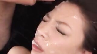 Asian bukkake in rough scenes 2